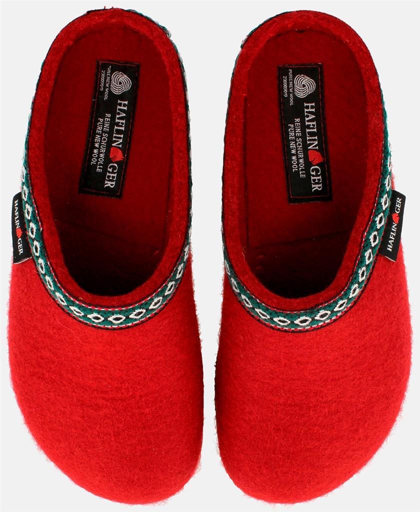 Haflinger Franzl Clogs Sabot Unisex Wollfilz rubin 711001211