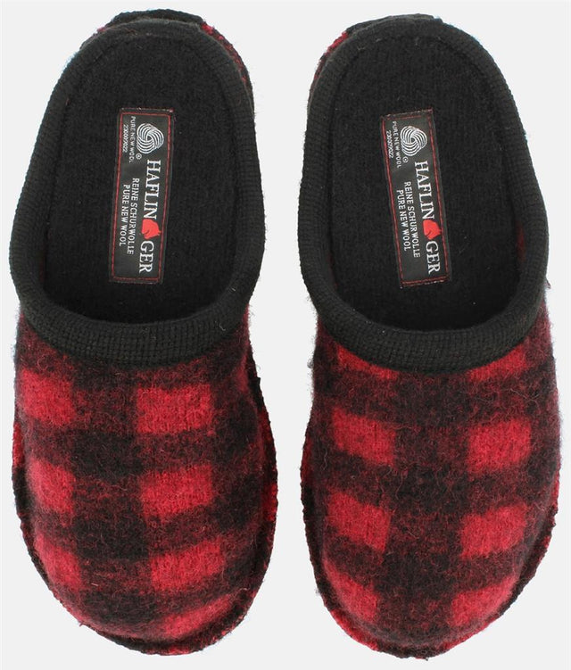 Plaid schwarz rot, Walkstoff