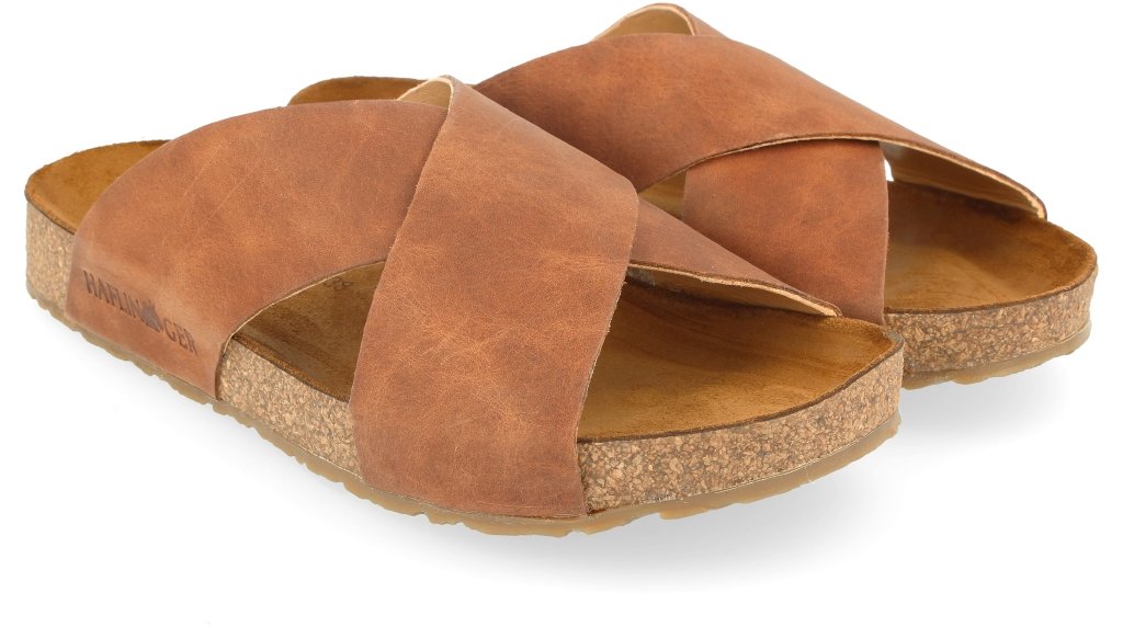 Haflinger Bio Mio Ciabatte Donna Rindleder braun country